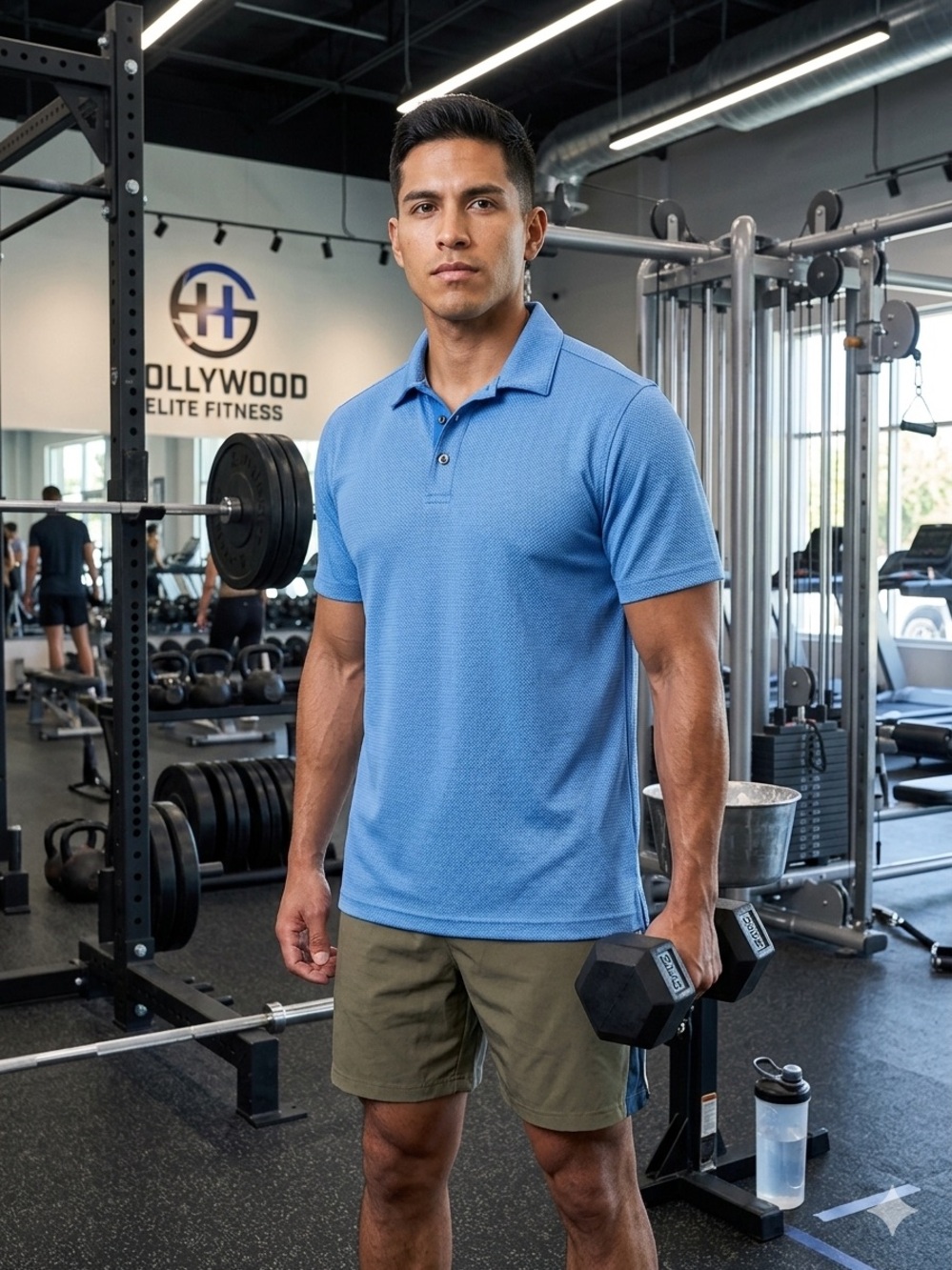 Men's Blue Polo Shirt - Lightweight Performance